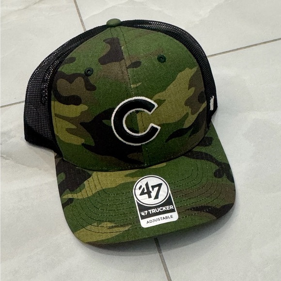 🔥 47 Brand Chicago Cubs Camo Print Adjustable SnapBack Trucker Baseball Cap Hat - Picture 3 of 4